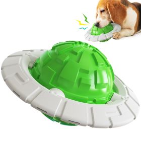 Dog Toy Sound Molar Decompression Dall Training Interactive Flying Saucer Dog Toothbrush Medium and Large Dog Pet Supplies (Color: Green)