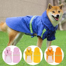 Pet raincoat for large and small dog; PU waterproof big dog raincoat; outdoor reflective dog raincoat (colour: Pink, size: 4XL)