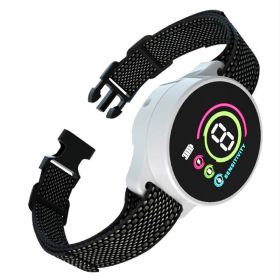 Rechargeable Color Screen Dog Training Device Bark Collar for Dogs (Color: White, Type: Training Device)