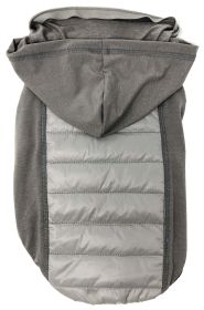 Pet Life 'Apex' Lightweight Hybrid 4-Season Stretch and Quick-Dry Dog Coat w/ Pop out Hood (Color: Grey, size: small)