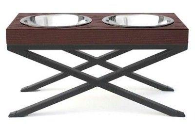 Woodsman Double Raised Dog Bowl (Option: Small)